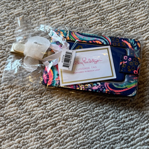 NWT Lilly Pulitzer Colorful Luggage Tag with 'Paradise Bound' - Picture 3 of 3